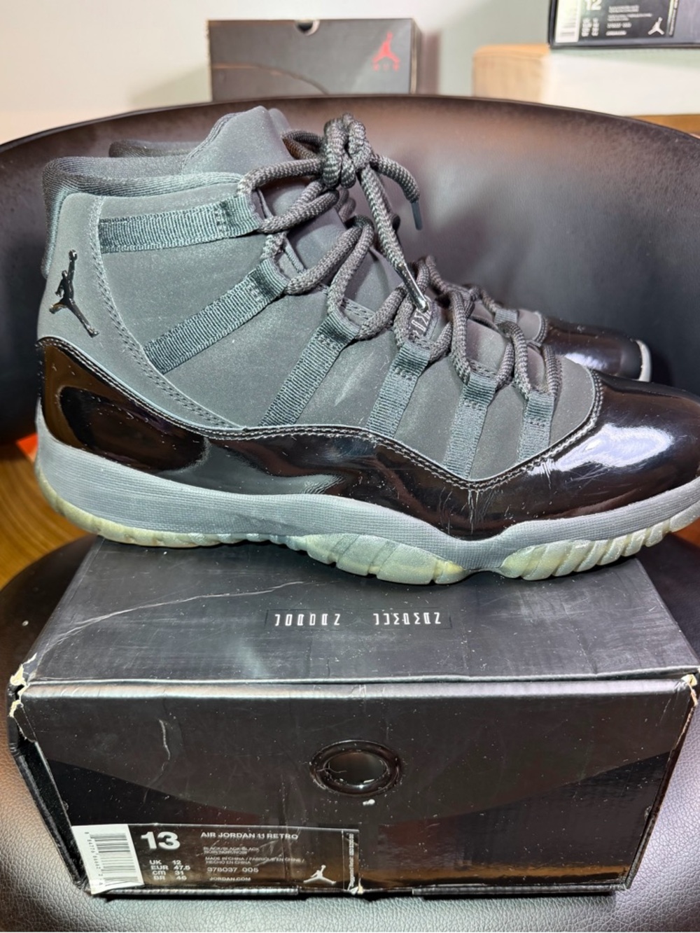 Air Jordan 11 Retro Sz 13 in the box 378037 005 Black Great Condition